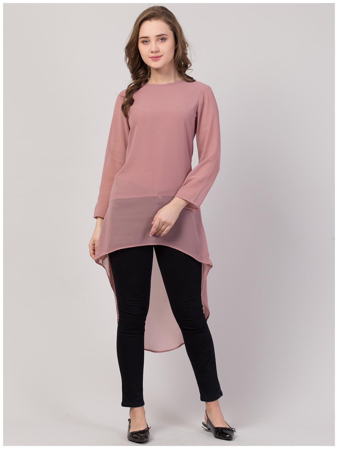 

Vogue Tantra Women Solid Fusion top - Pink