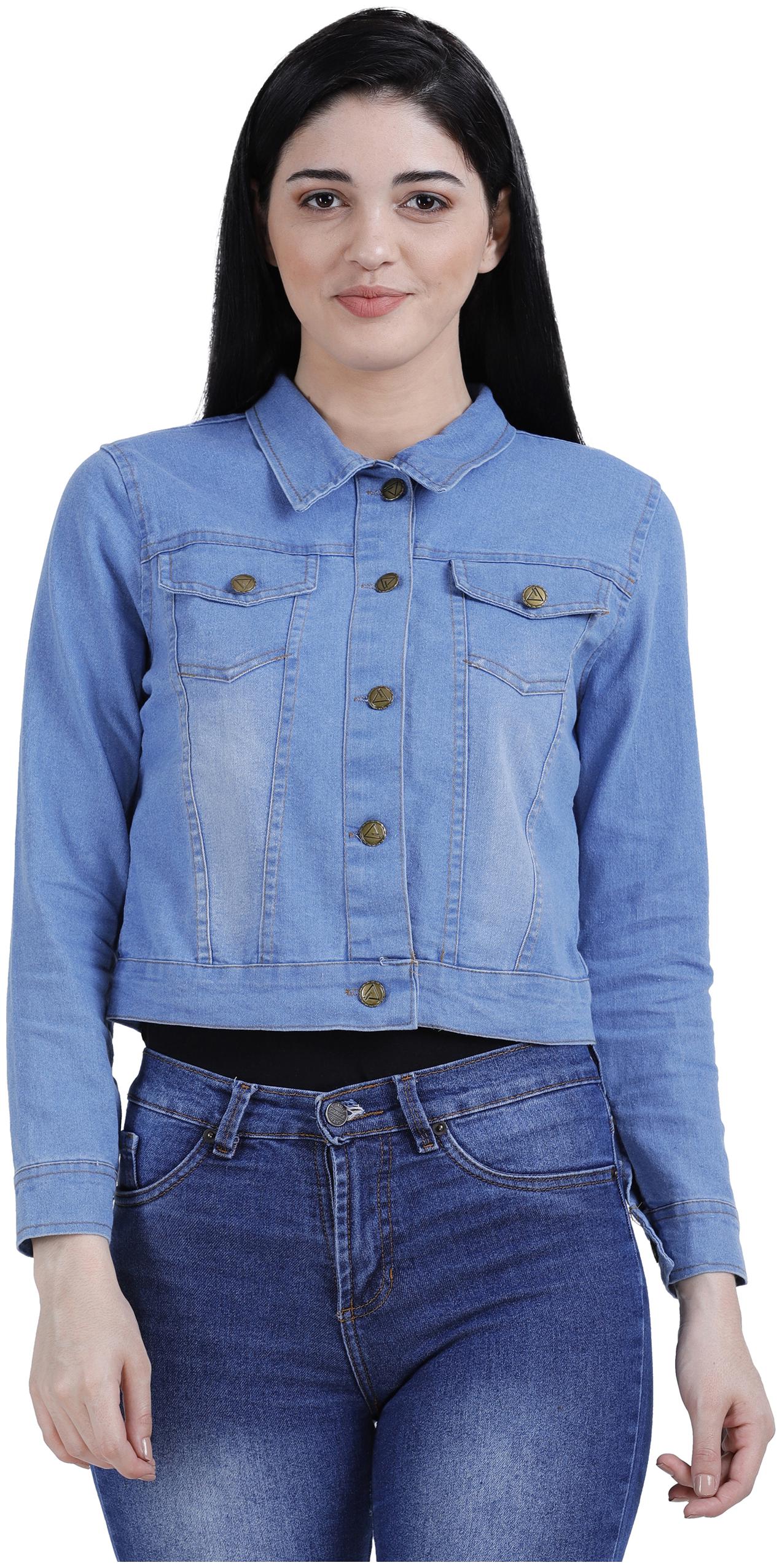 

Voom Women Solid Regular Jacket - Blue
