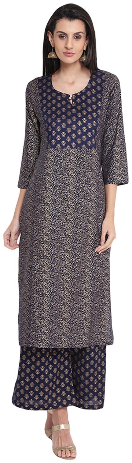 

VOOM RAYON FOIL PRINTED KURTA PALAZZO SET