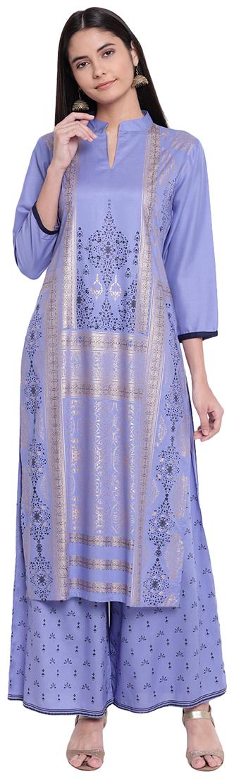 

Voom Rayon Kurti With Palazzo - Stitched Suit