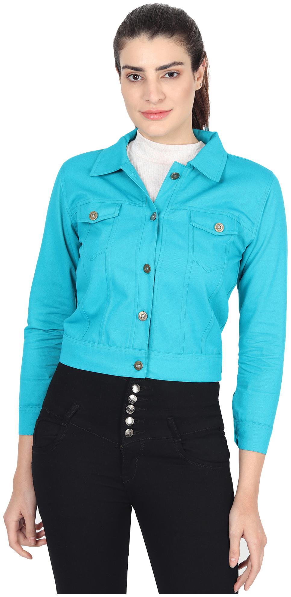 

Voom Women Solid Regular Jacket - Blue