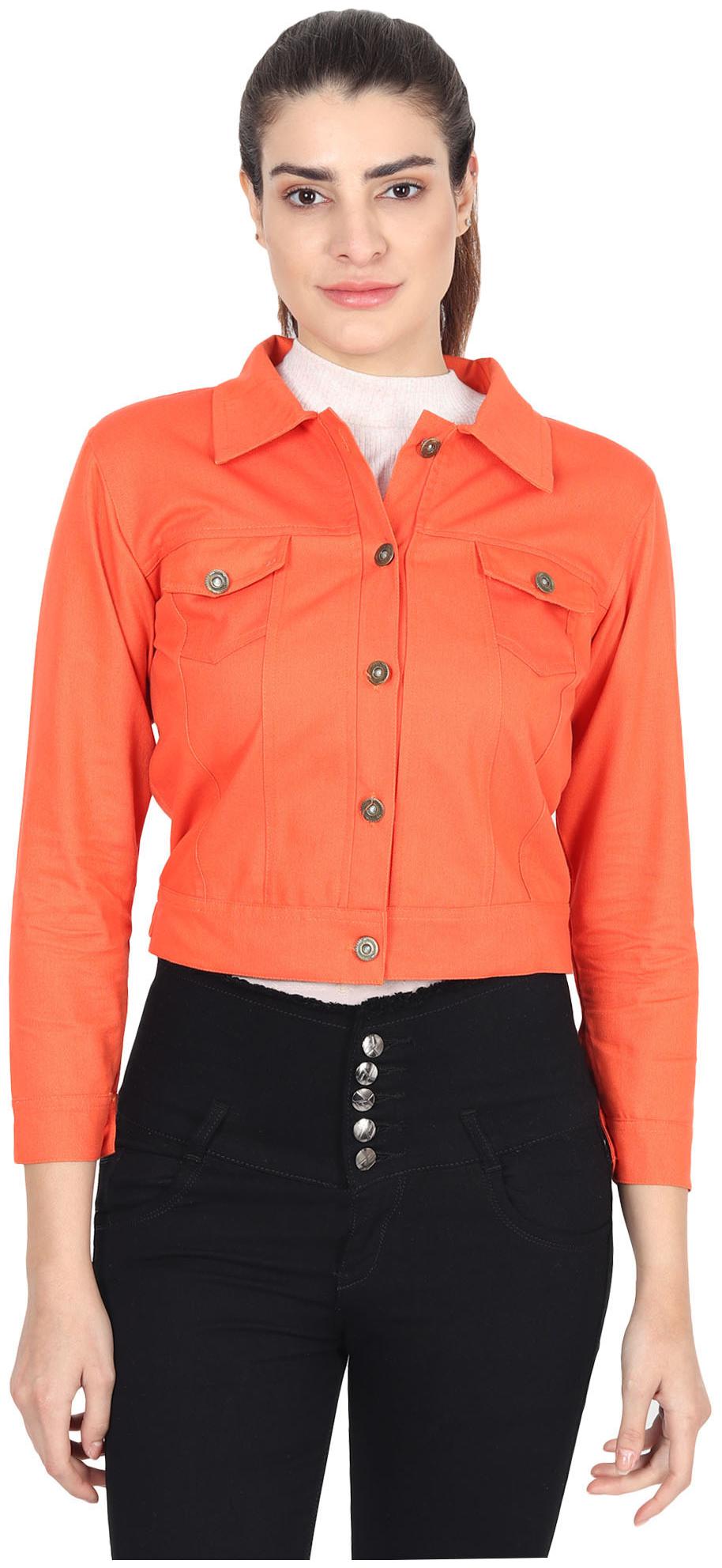 

Voom Women Solid Regular Jacket - Orange