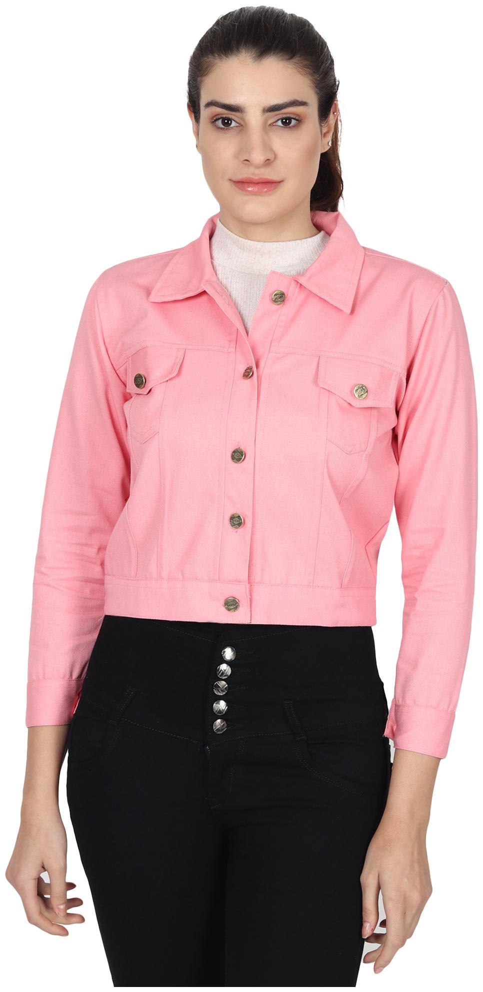

Voom Women Solid Regular Jacket - Pink