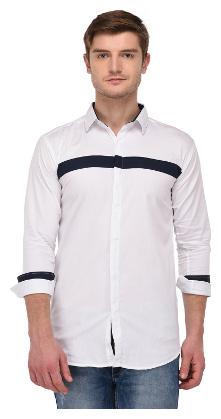 

VOXATI Men White Solid Regular Fit Casual Shirt