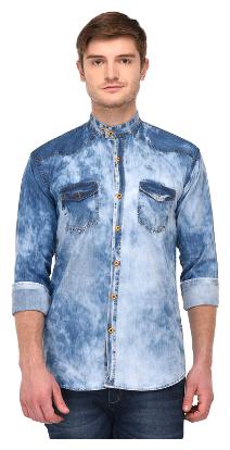 

VOXATI Men Blue Faded Slim Fit Casual Shirt