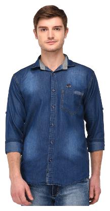 

VOXATI Men Blue Solid Regular Fit Casual Shirt