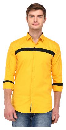 

VOXATI Men Yellow Solid Regular Fit Casual Shirt