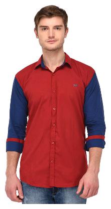 

VOXATI Men Red Solid Regular Fit Casual Shirt