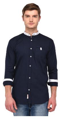 

VOXATI Men Blue Solid Regular Fit Casual Shirt
