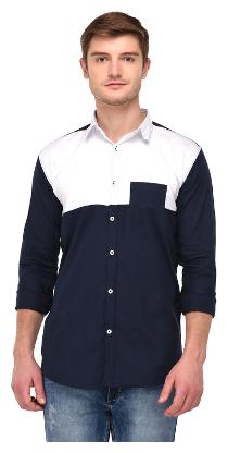 

VOXATI Men Blue Solid Regular Fit Casual Shirt