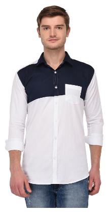 

VOXATI Men White Solid Regular Fit Casual Shirt