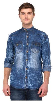 

VOXATI Men Blue Faded Regular Fit Casual Shirt