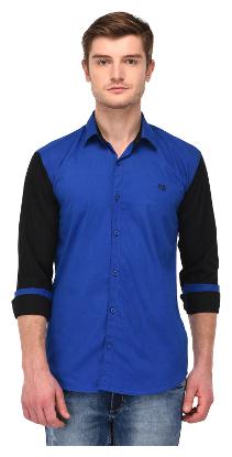 

VOXATI Men Blue Solid Slim Fit Casual Shirt
