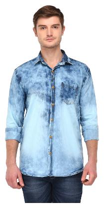

VOXATI Men Blue Faded Slim Fit Casual Shirt