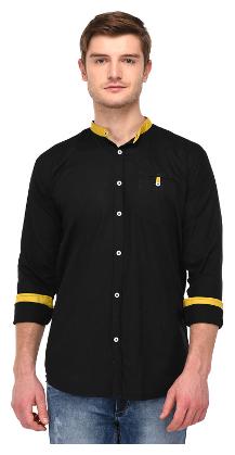 

VOXATI Men Black Solid Regular Fit Casual Shirt