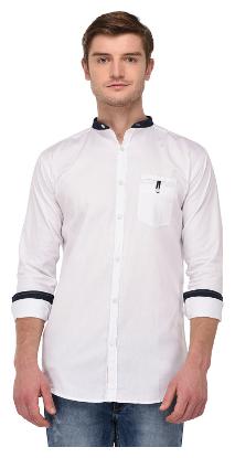 

VOXATI Men White Solid Regular Fit Casual Shirt