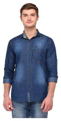 

VOXATI Men Blue Solid Regular Fit Casual Shirt