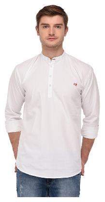 

VOXATI Men White Solid Regular Fit Casual Shirt