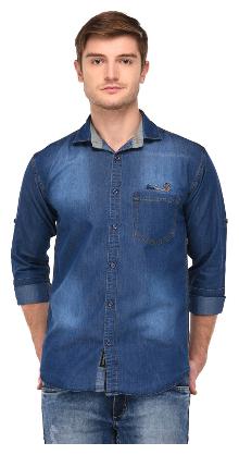 

VOXATI Men Blue Faded Regular Fit Casual Shirt