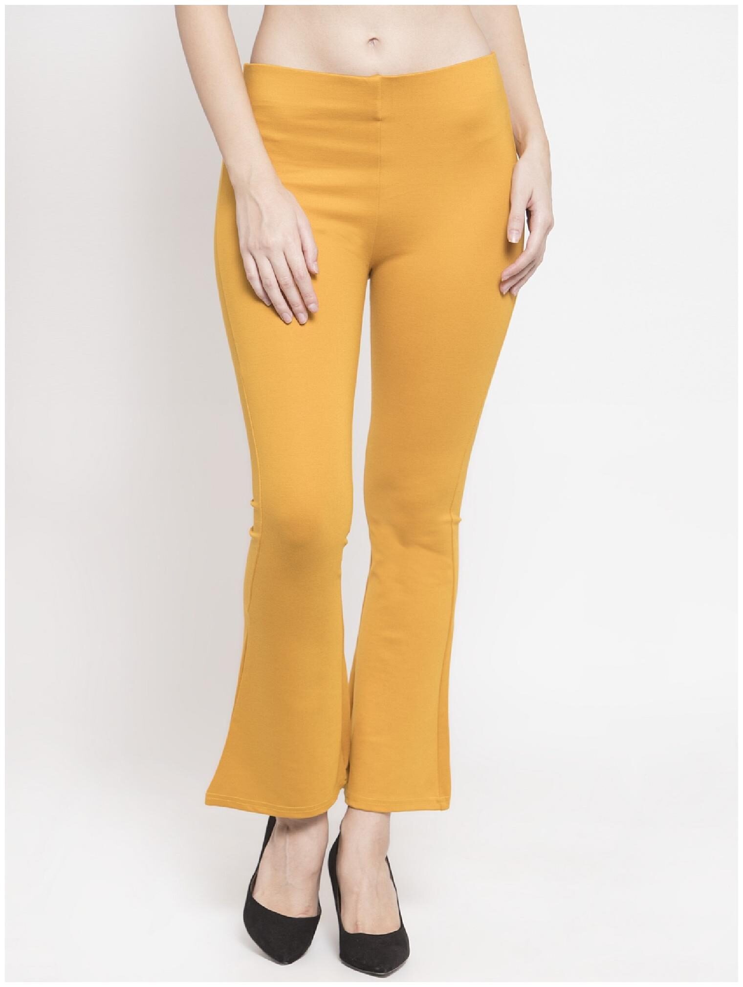 

VOXATI Women Yellow Flared fit Regular trousers