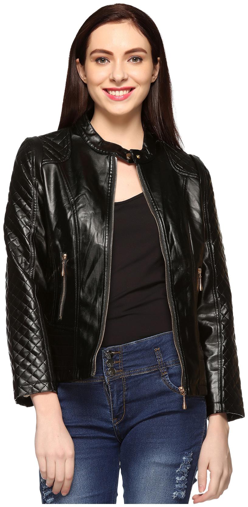

VOXATI Women Solid Regular Jacket - Black