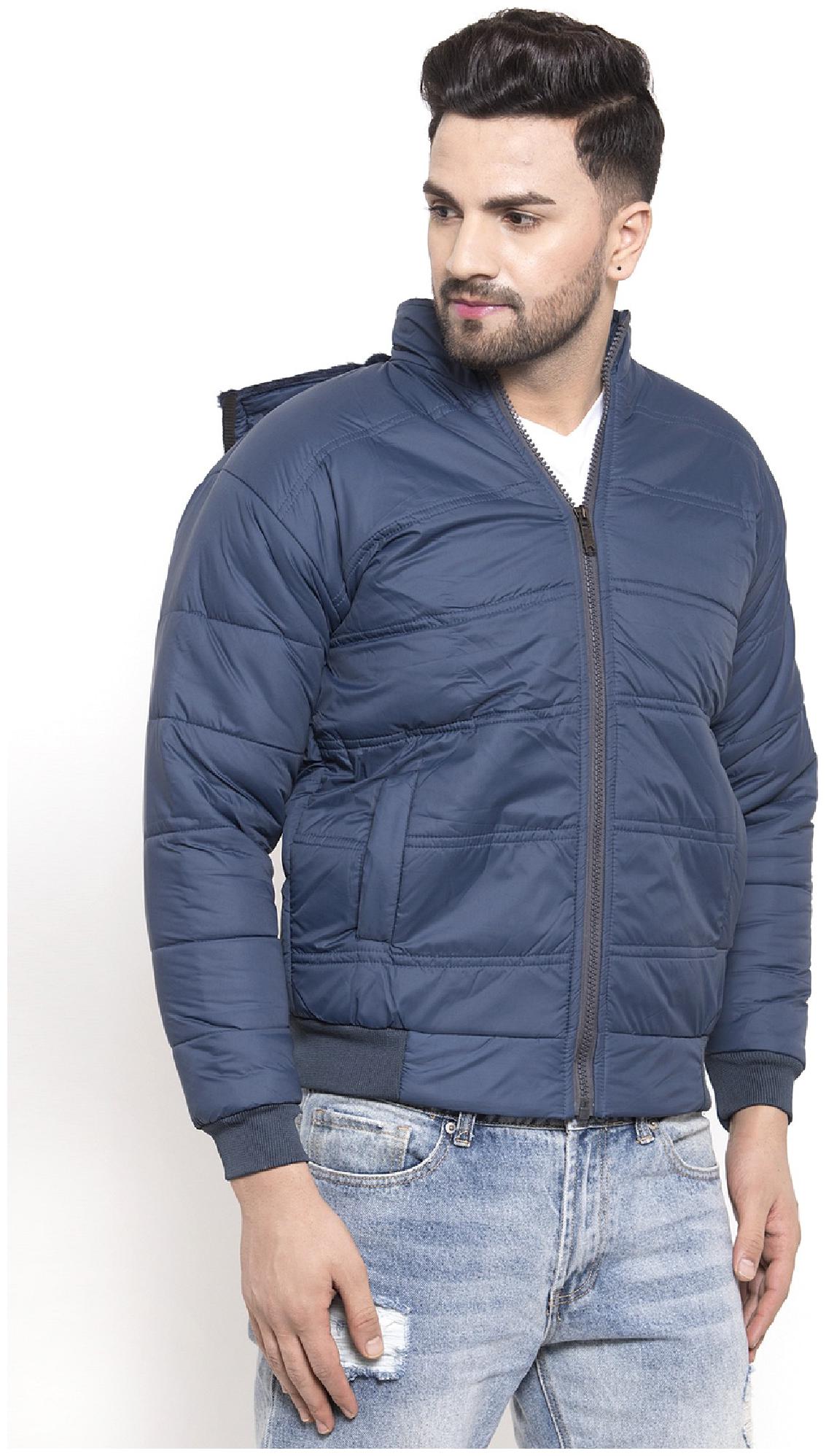 

VOXATI Men Blended Parka Jacket -Blue