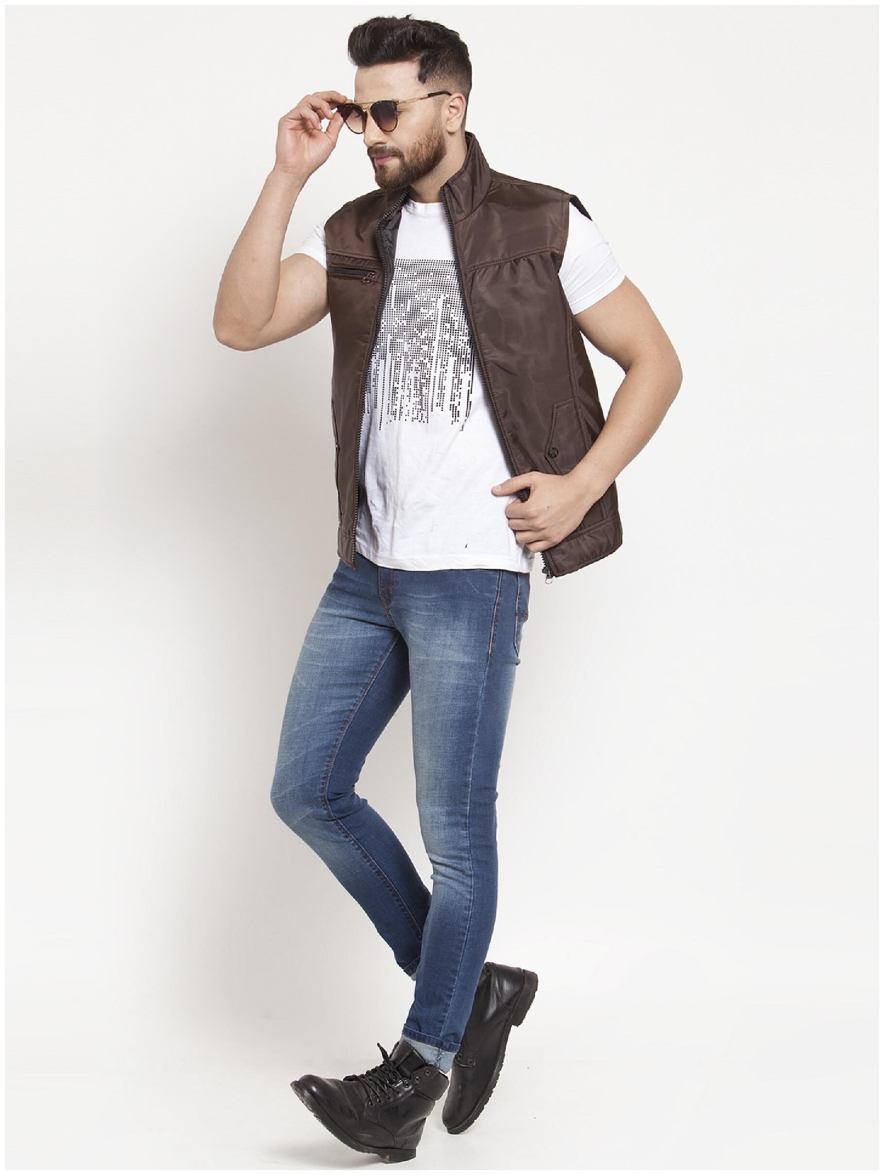 

VOXATI Men Blended Parka Jacket -Brown