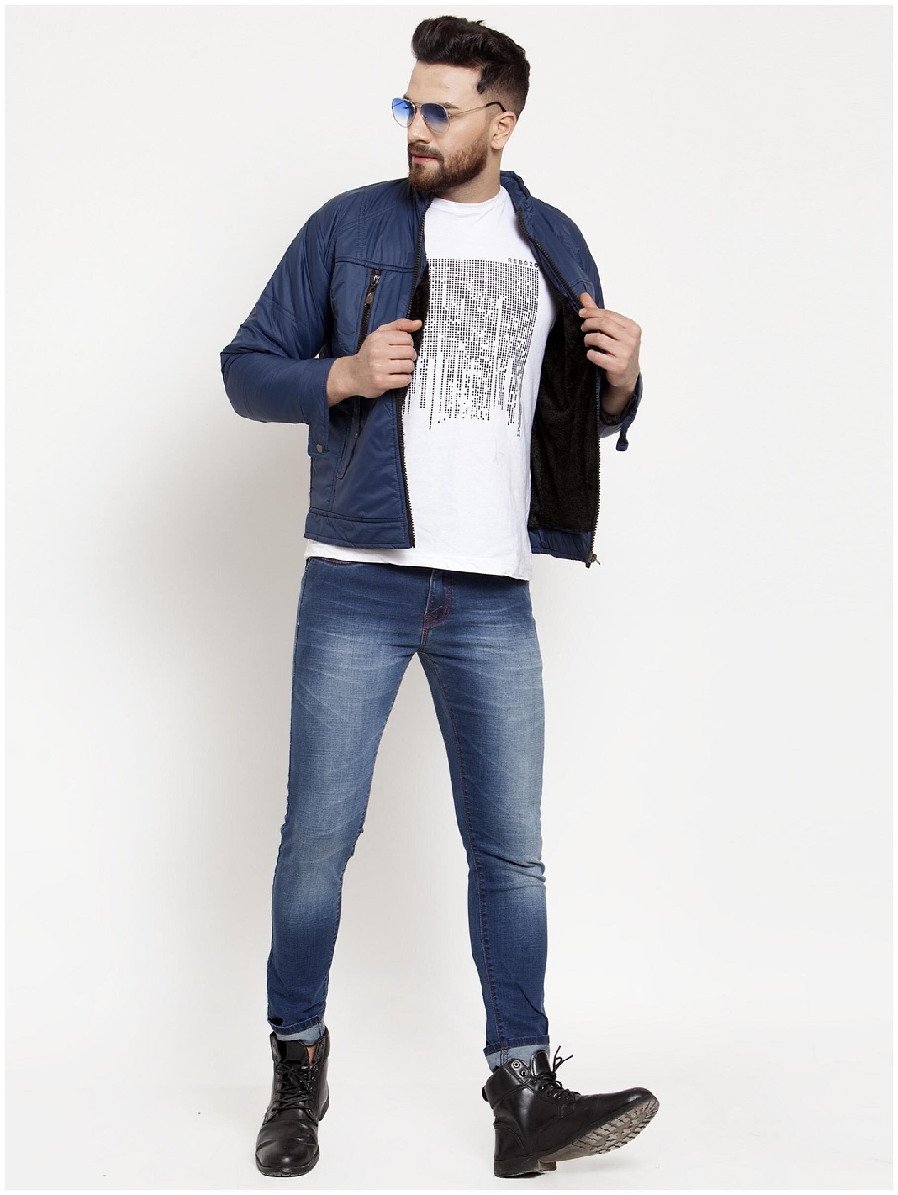 

VOXATI Men Blended Parka Jacket -Blue