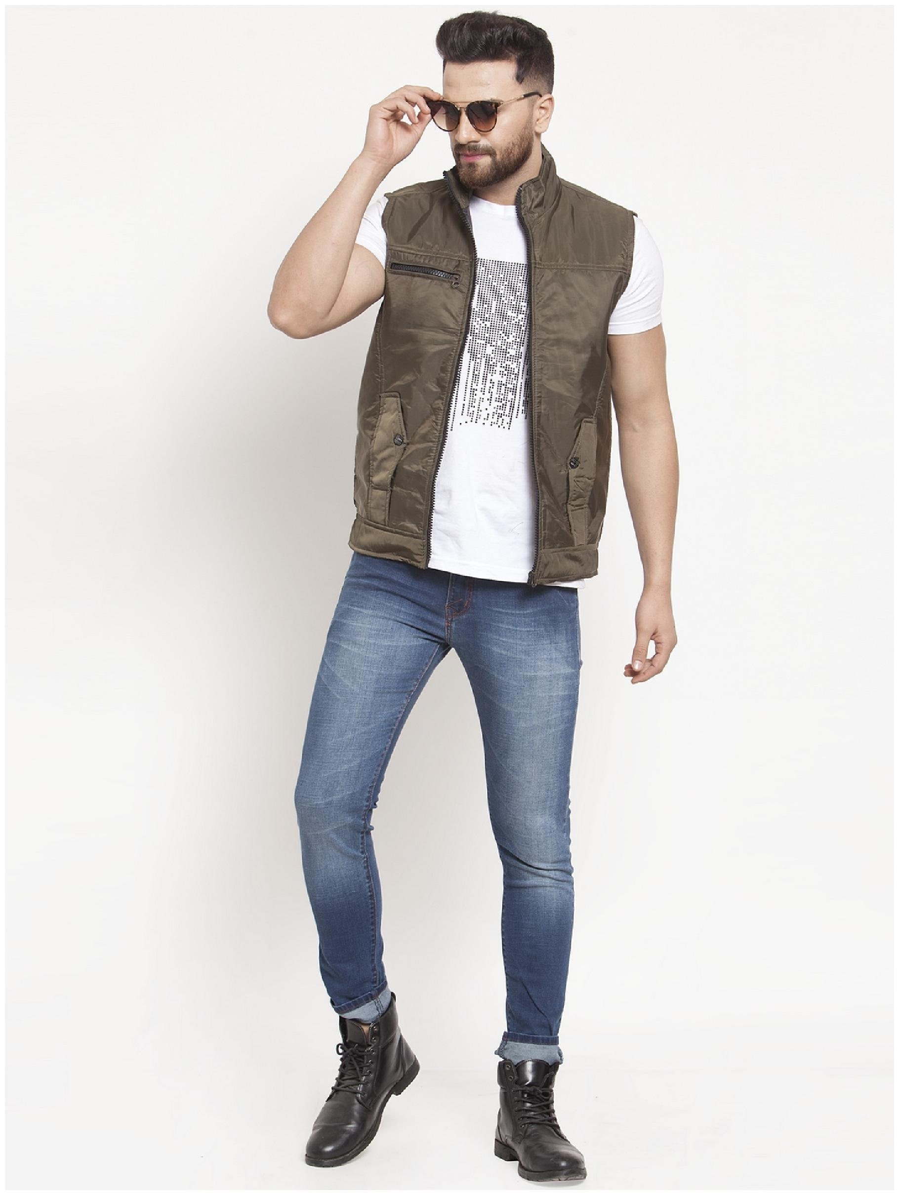 

VOXATI Men Blended Parka Jacket -Green