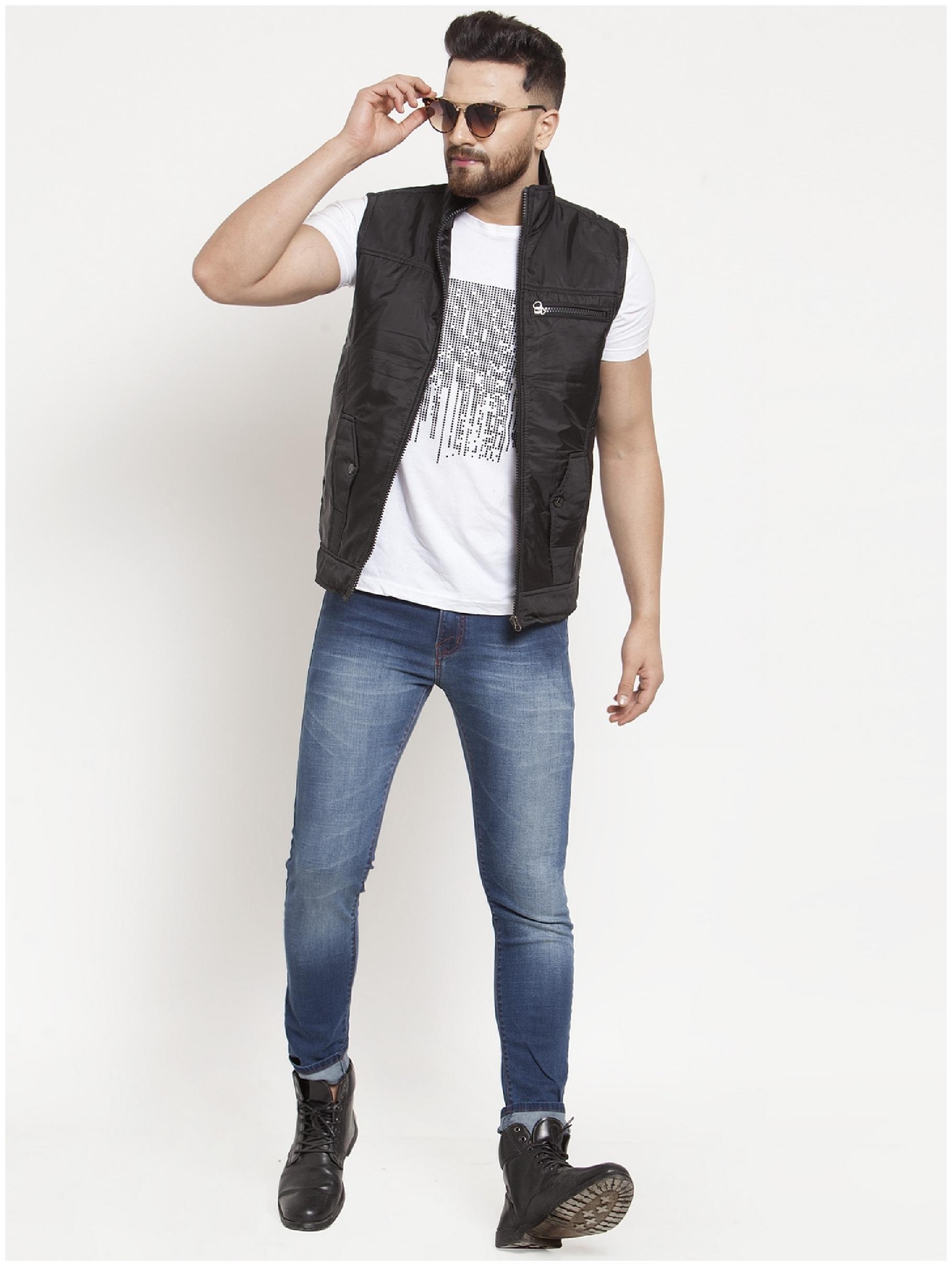 

VOXATI Men Blended Parka Jacket -Black