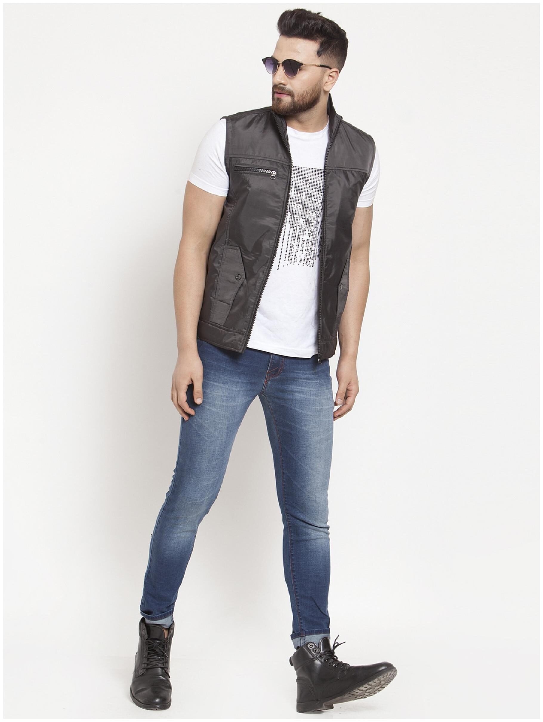

VOXATI Men Blended Parka Jacket -Grey