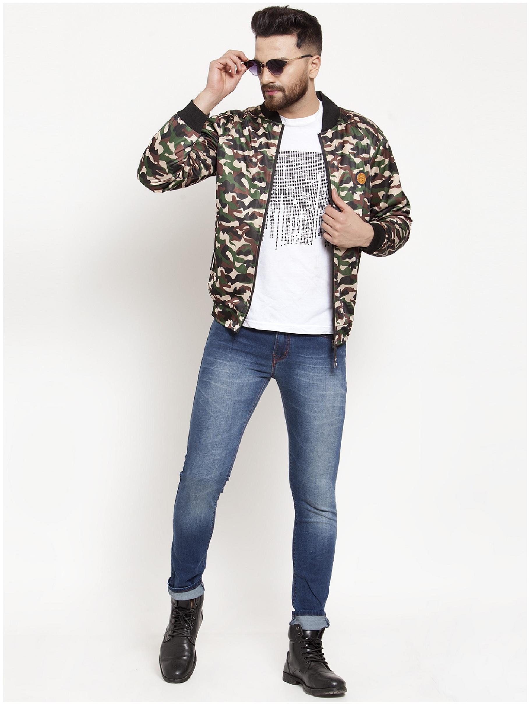 

VOXATI Men Blended Parka Jacket -Green