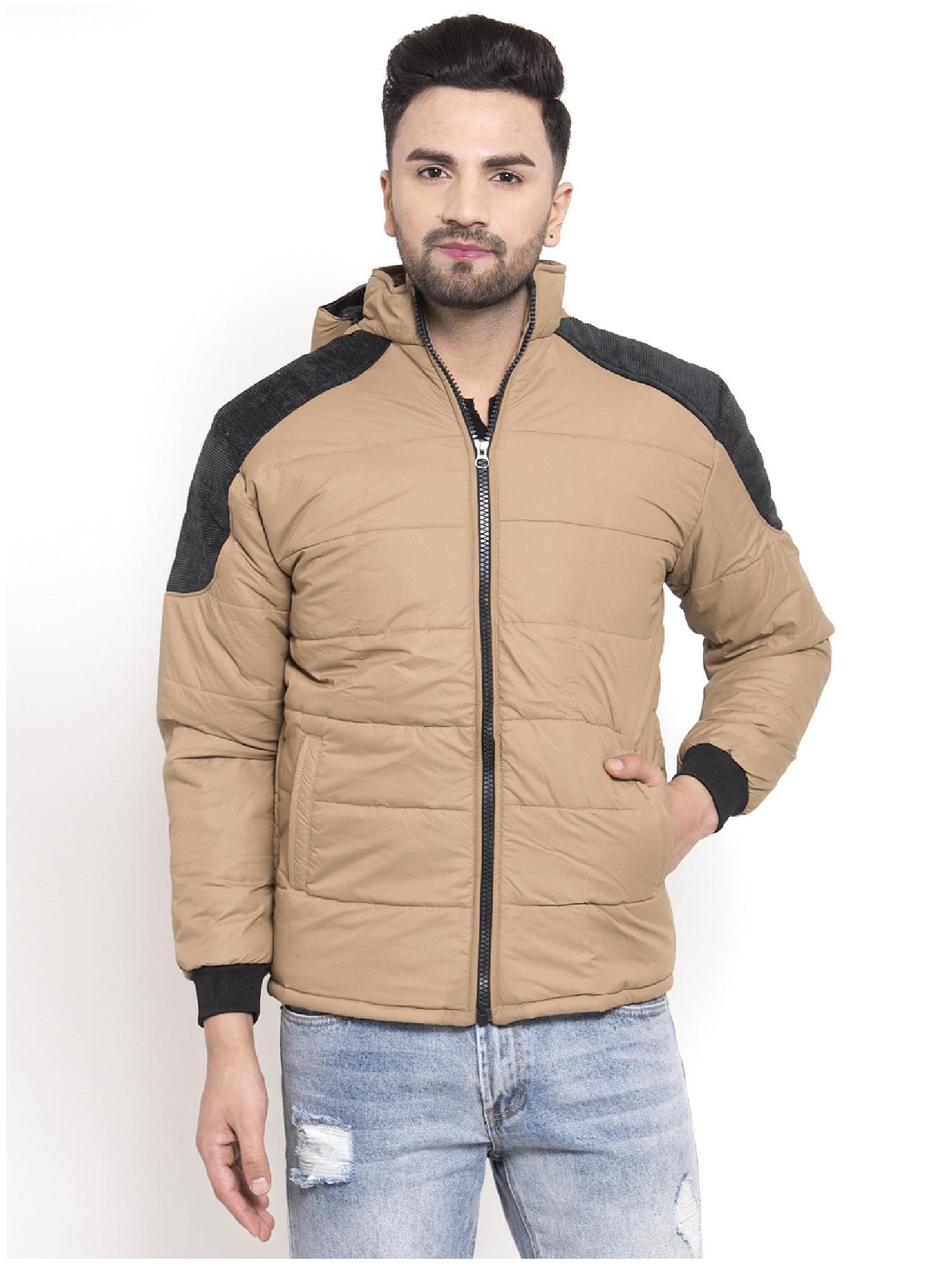 

VOXATI Men Blended Parka Jacket -Beige