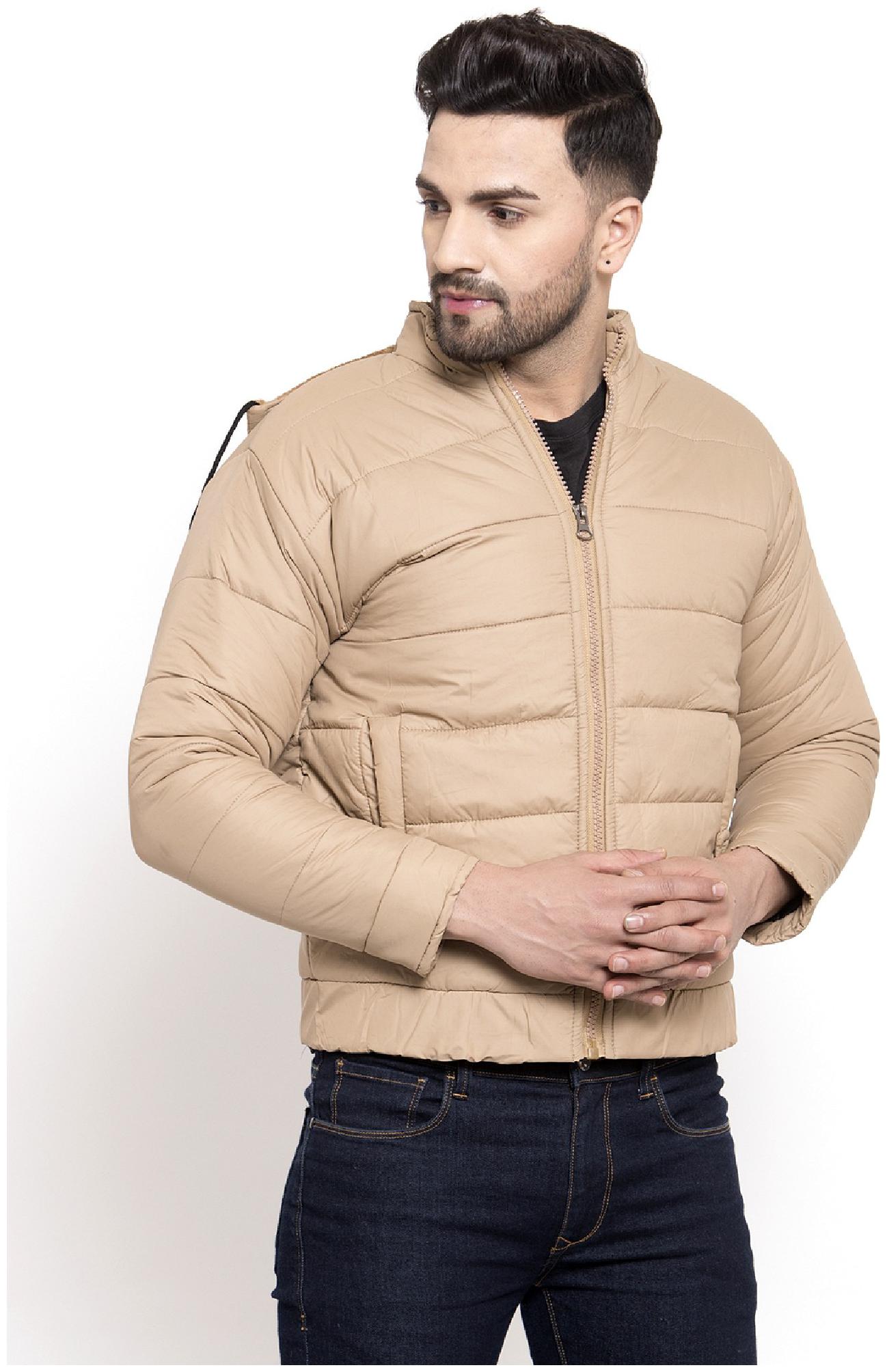 

VOXATI Men Blended Parka Jacket -Beige