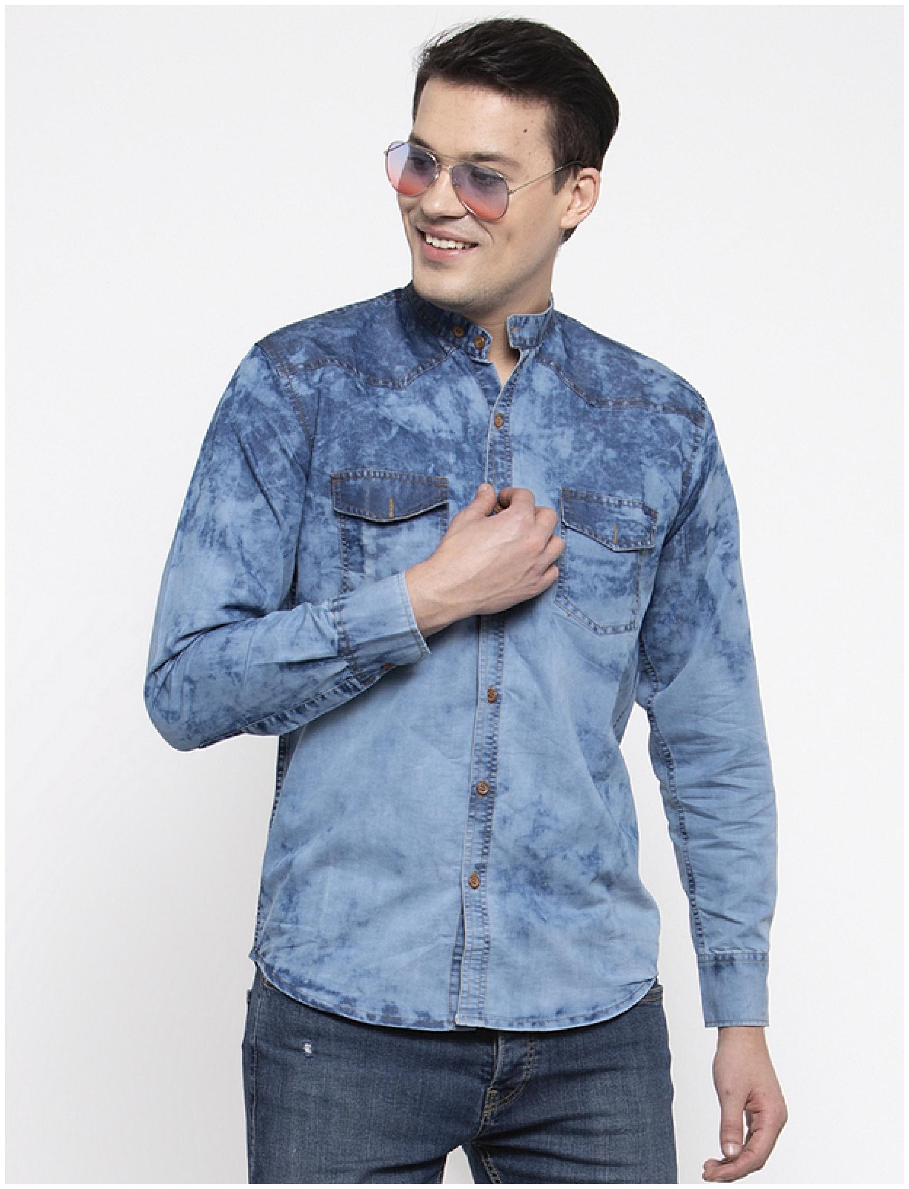 

VOXATI Men Blue Solid Regular Fit Casual Shirt