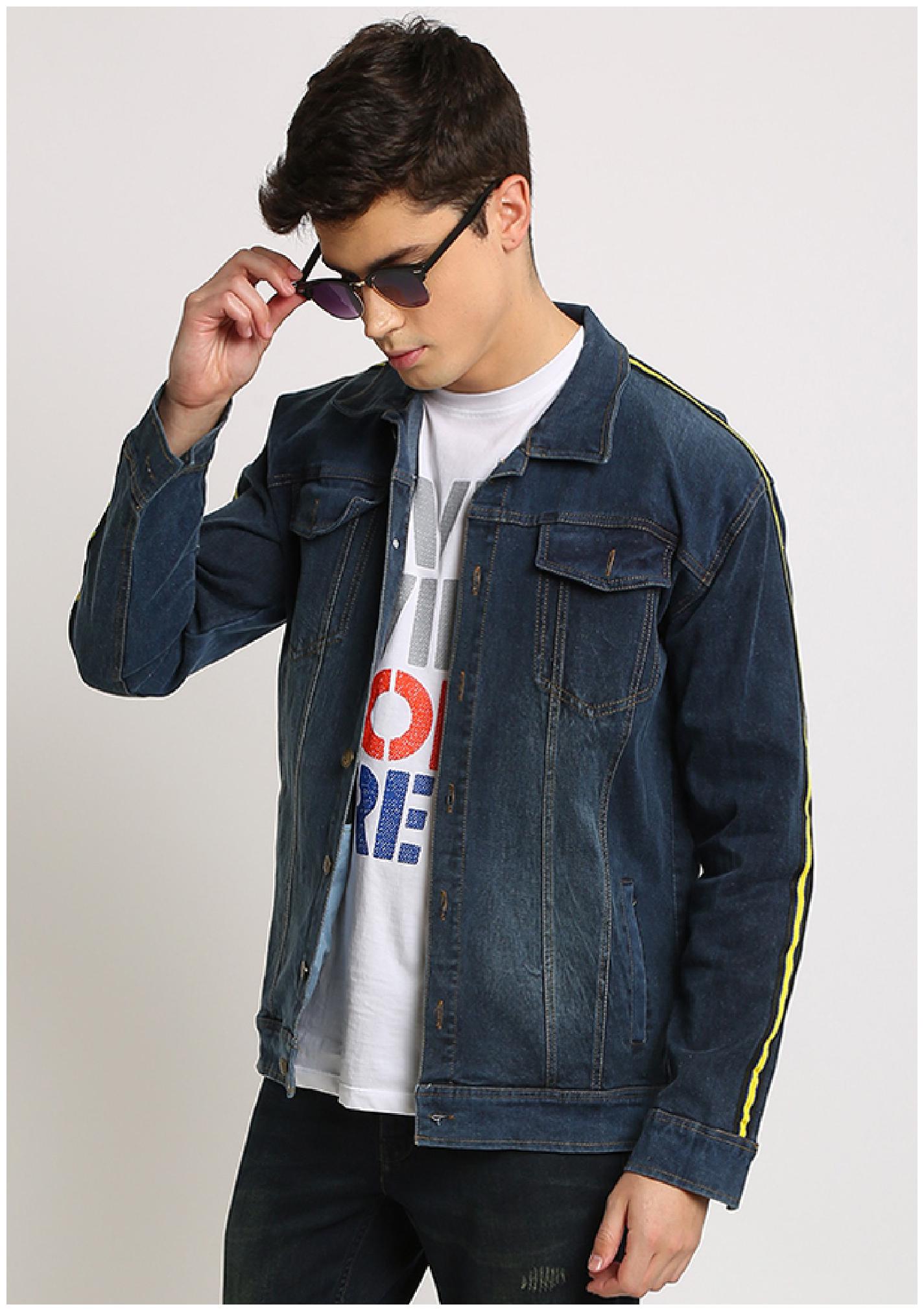 

VOXATI Men Blue Solid Denim jacket