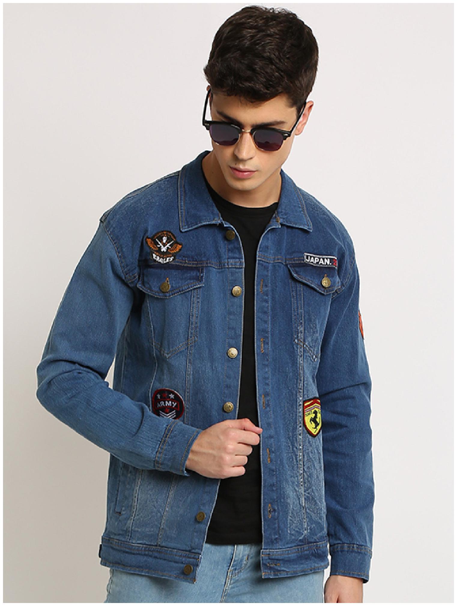 

VOXATI Men Blue Solid Denim jacket
