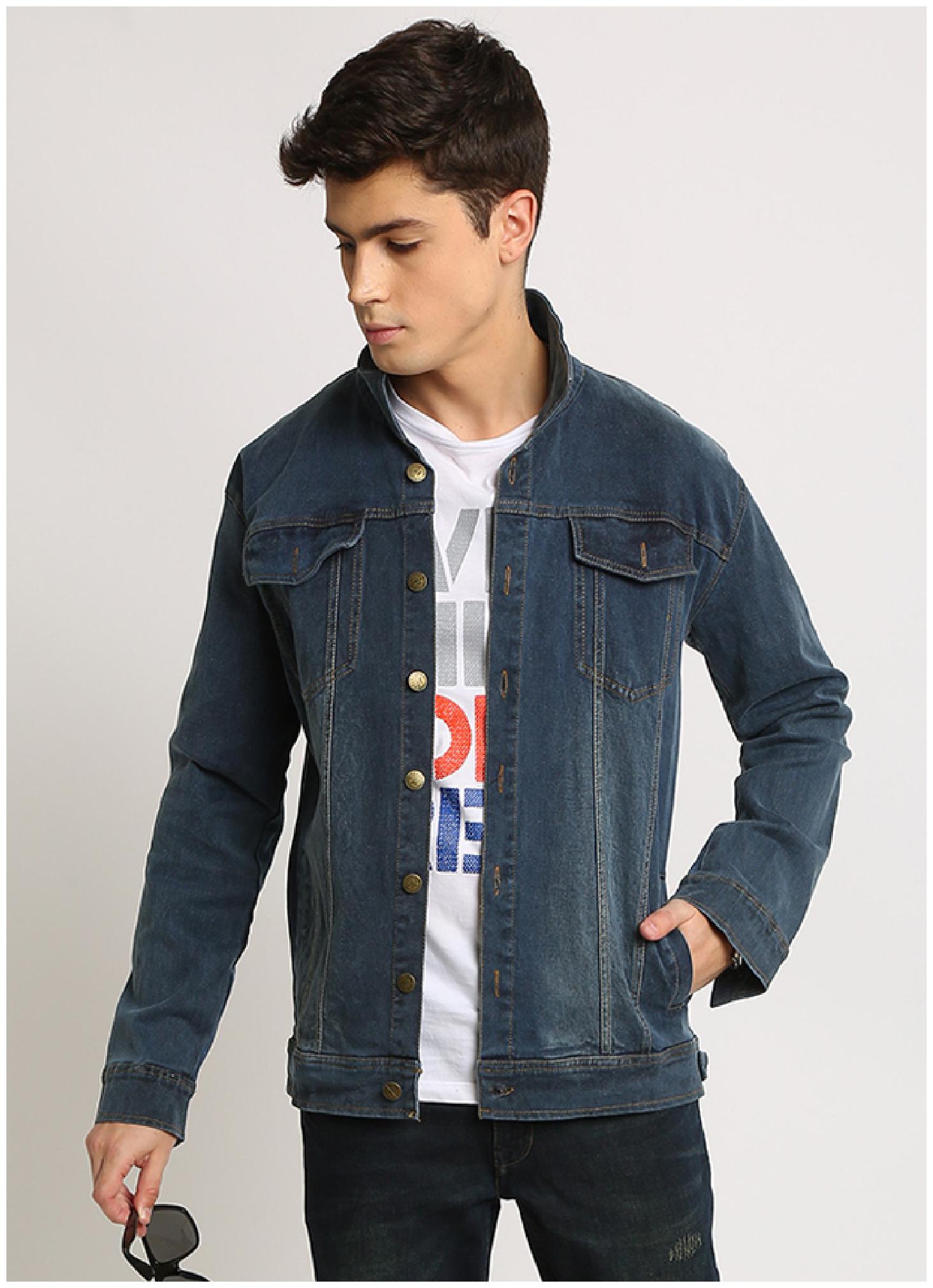 

VOXATI Men Blue Solid Denim jacket