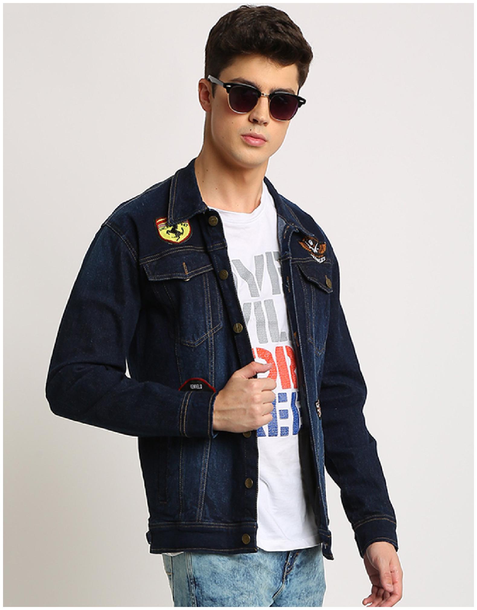 

VOXATI Men Blue Solid Denim jacket