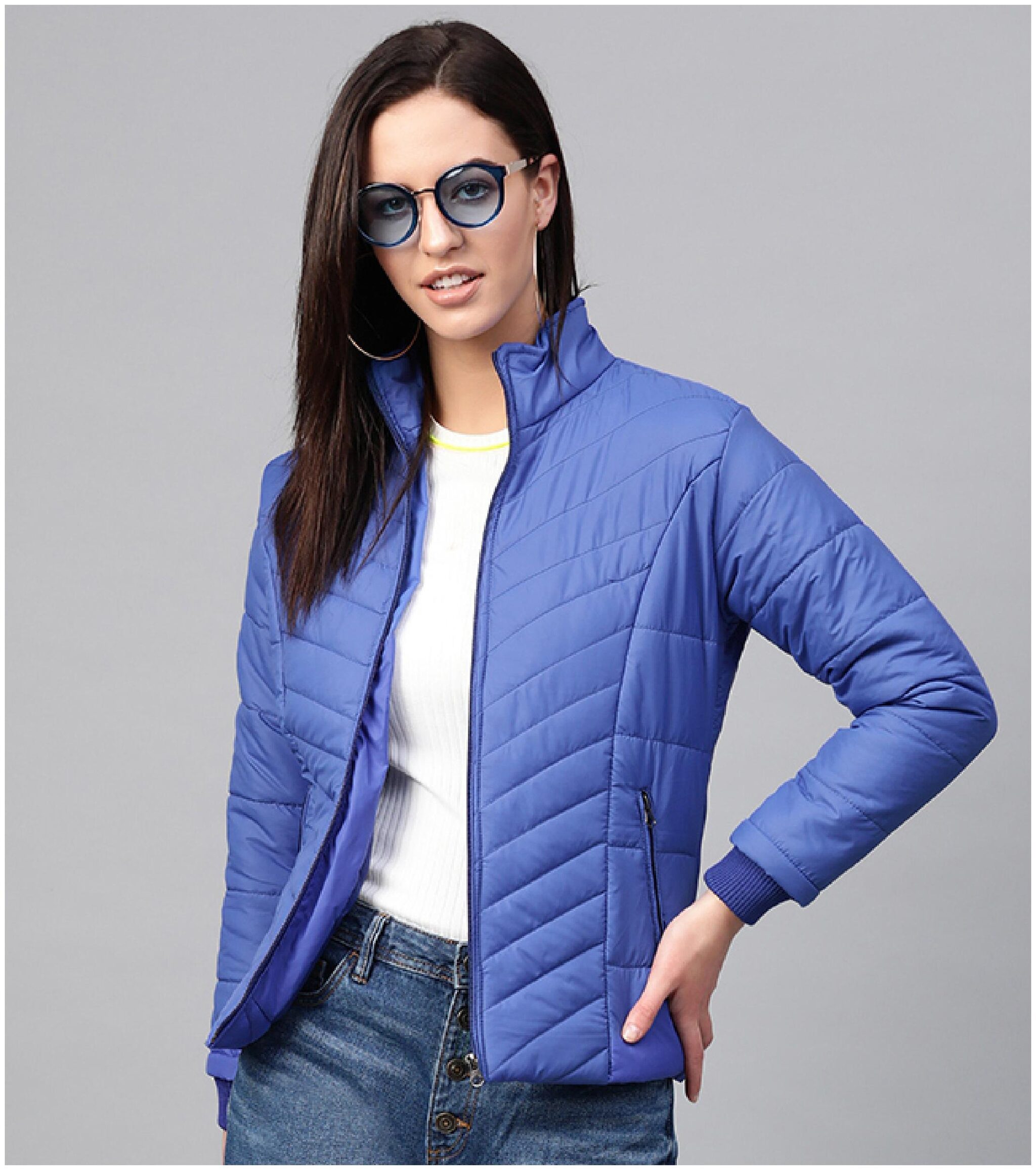 

VOXATI Women Solid Puffer Jacket - Blue
