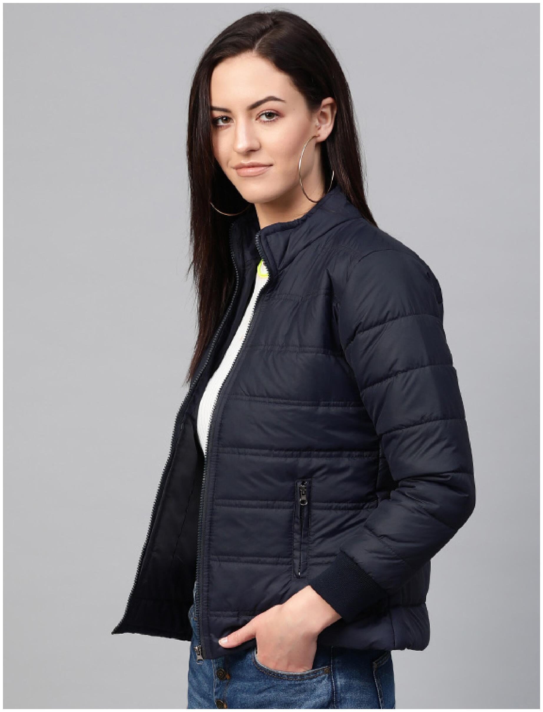 

VOXATI Women Solid Puffer Jacket - Blue
