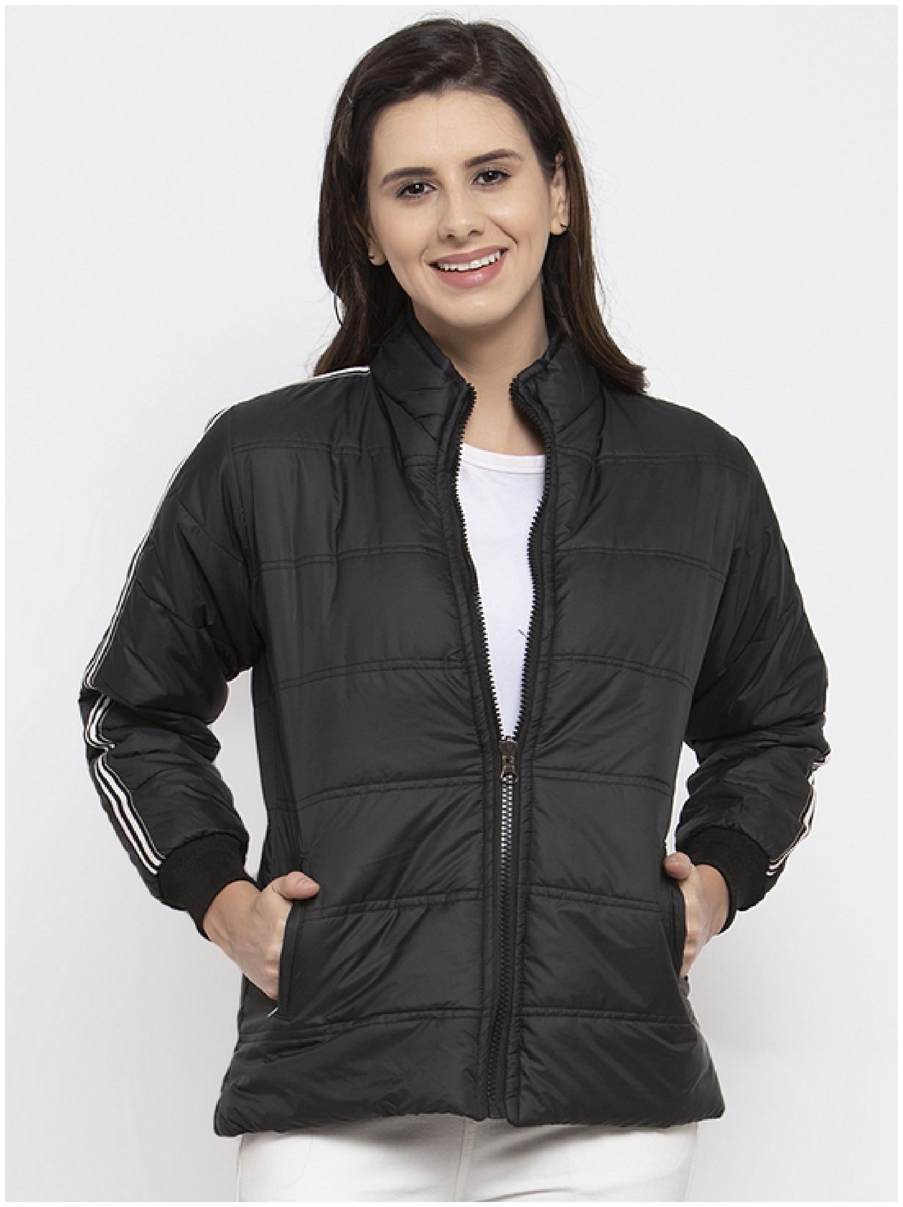 

VOXATI Women Solid Puffer Jacket - Black