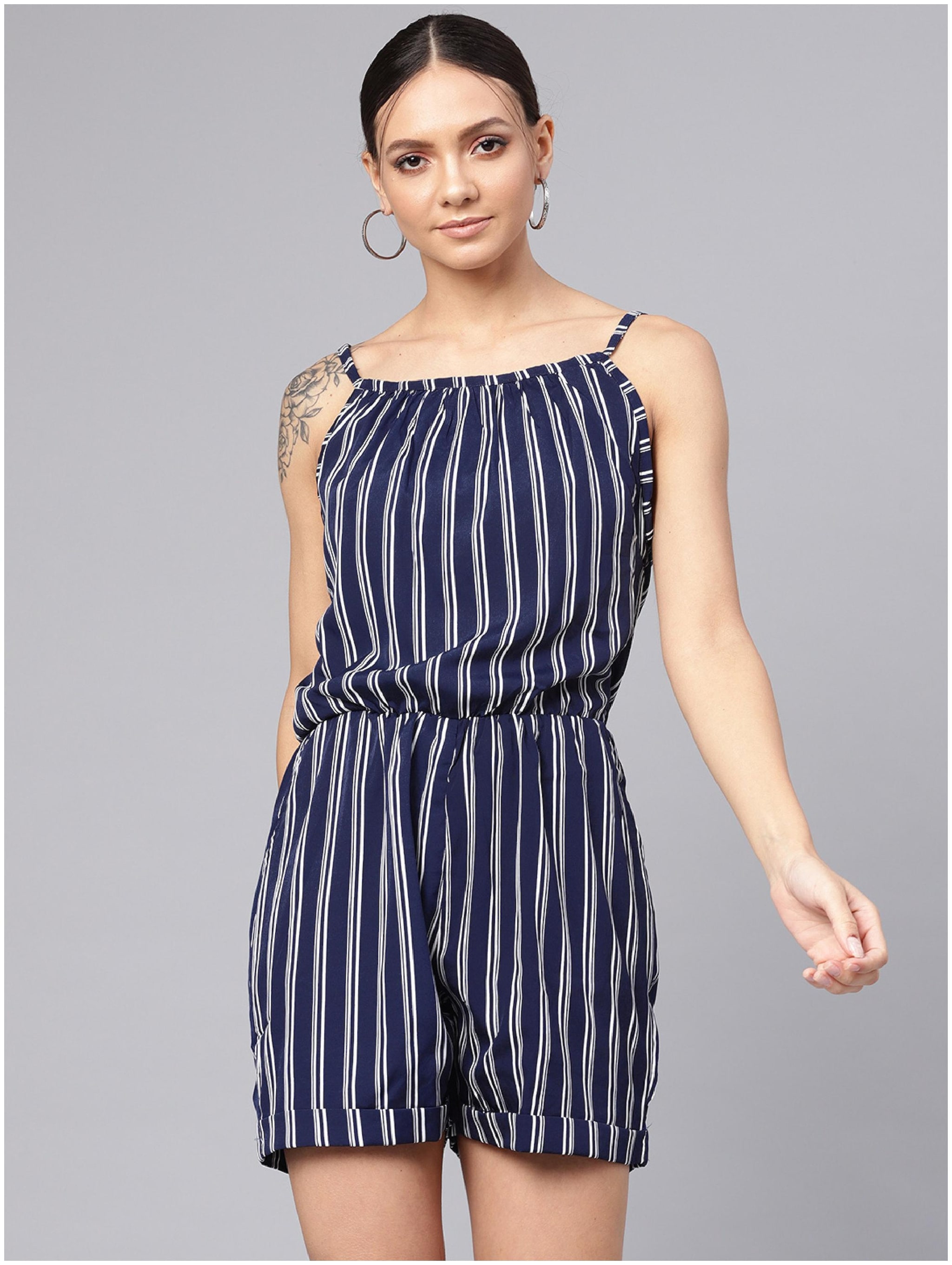 

VOXATI Striped Romper - Blue