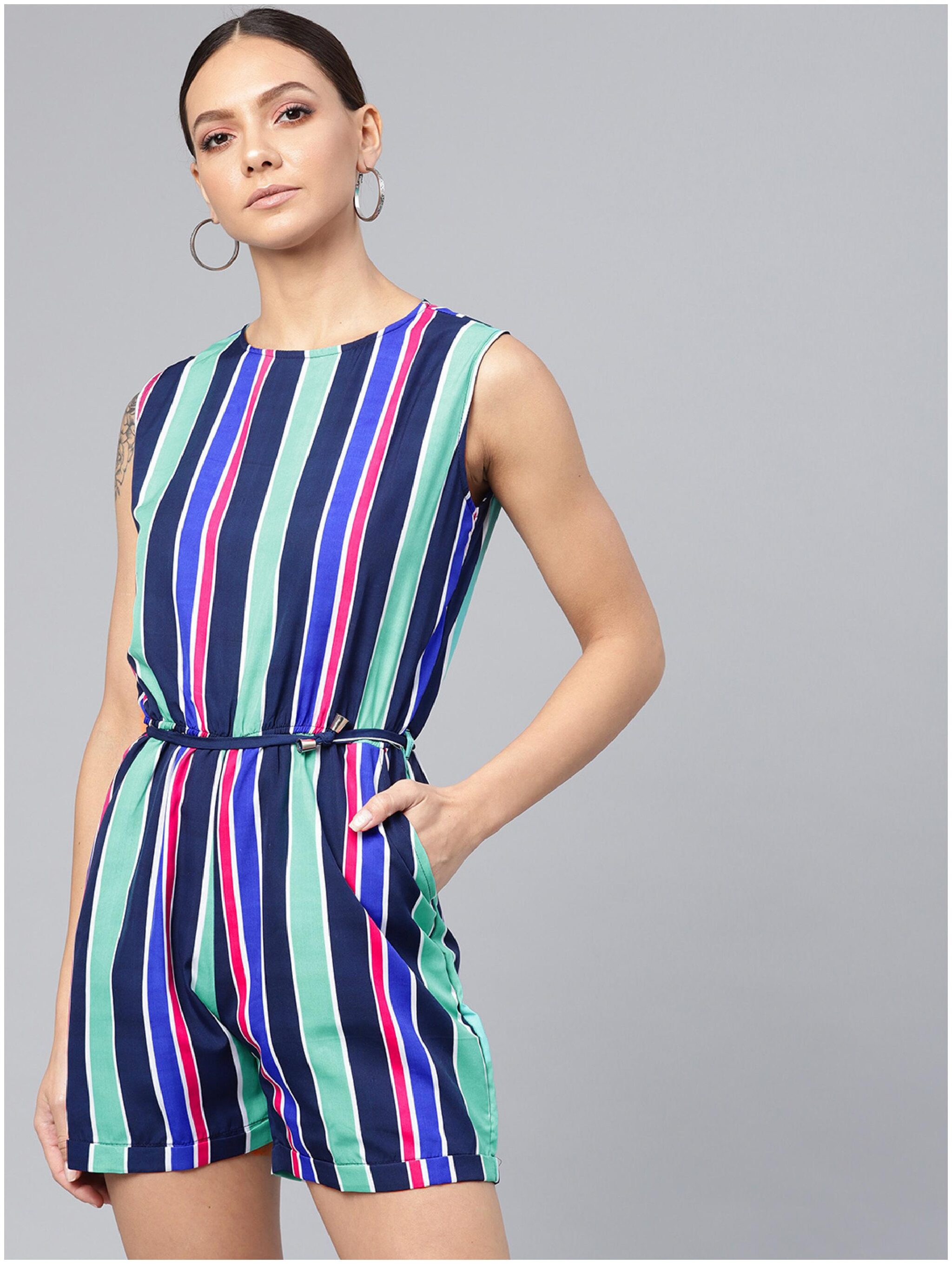 

VOXATI Striped Romper - Blue