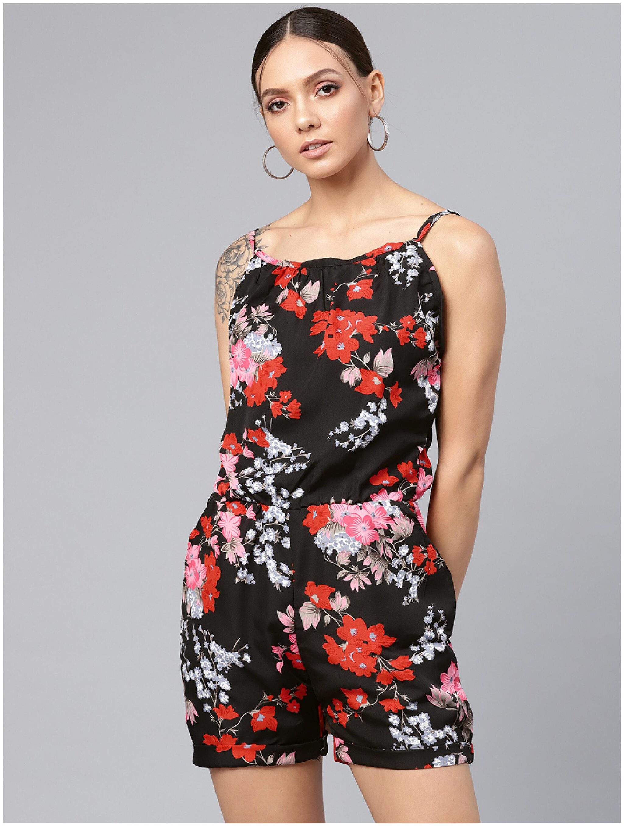 

VOXATI Floral Romper - Black