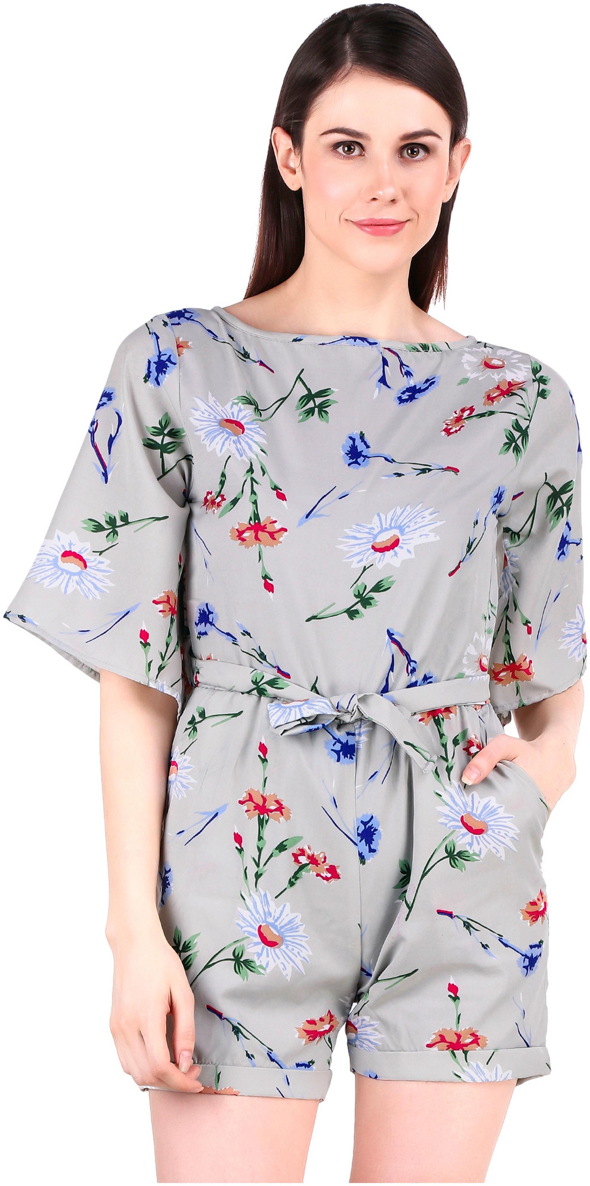 

VOXATI Floral Romper - Grey