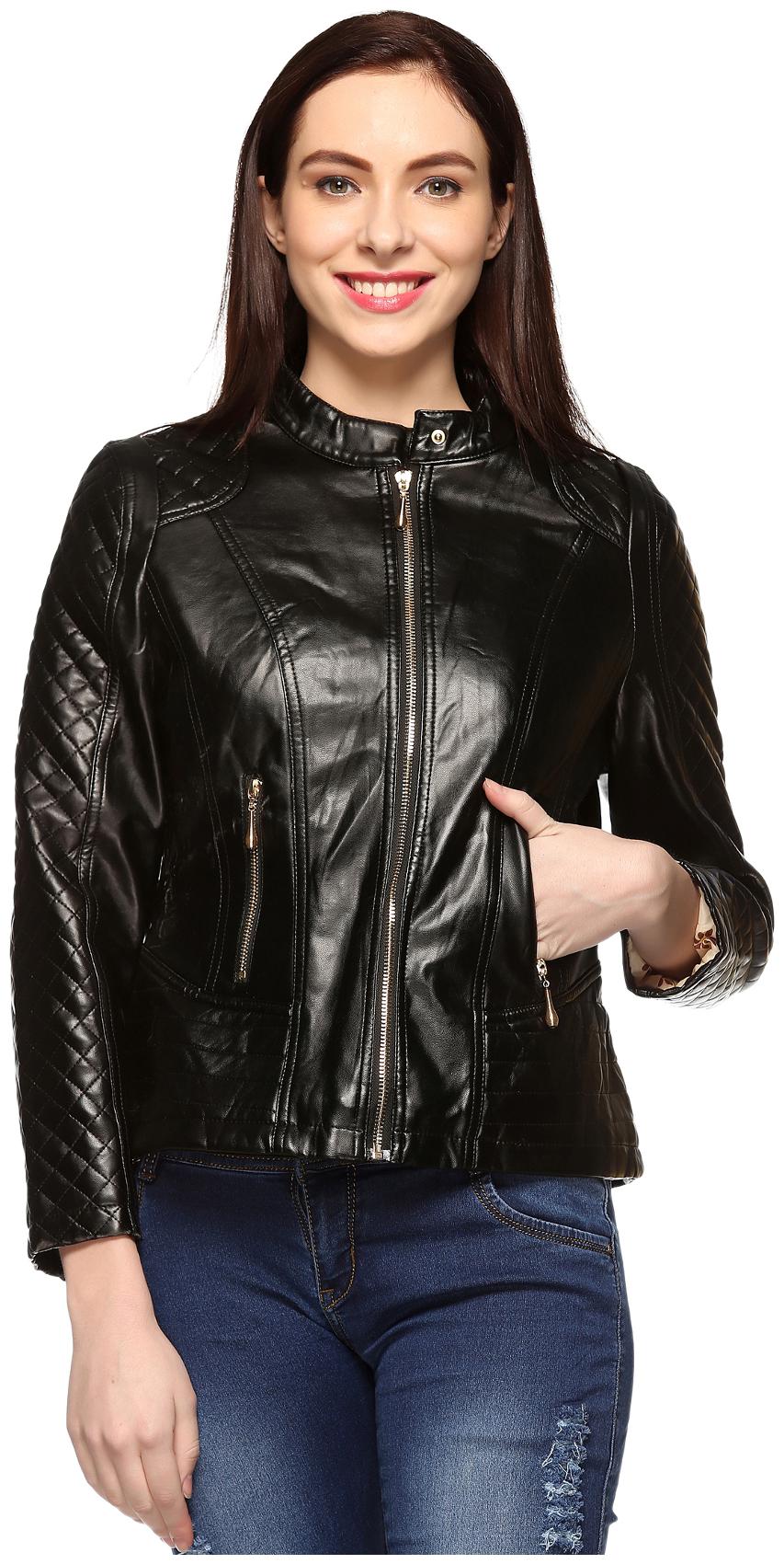 

VOXATI Women Solid Regular Jacket - Black