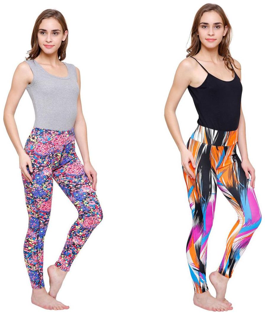 

Vritraz Women s Buttery Soft Popular 3D Digital Printed Full Length Legging (Pack of 2)