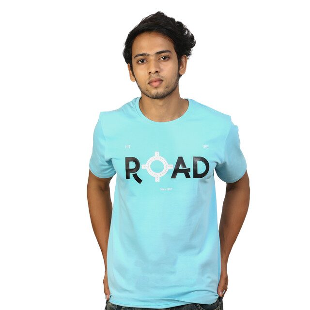

WANDERA Men Blue Slim fit Cotton Round neck T-Shirt - Pack Of 1