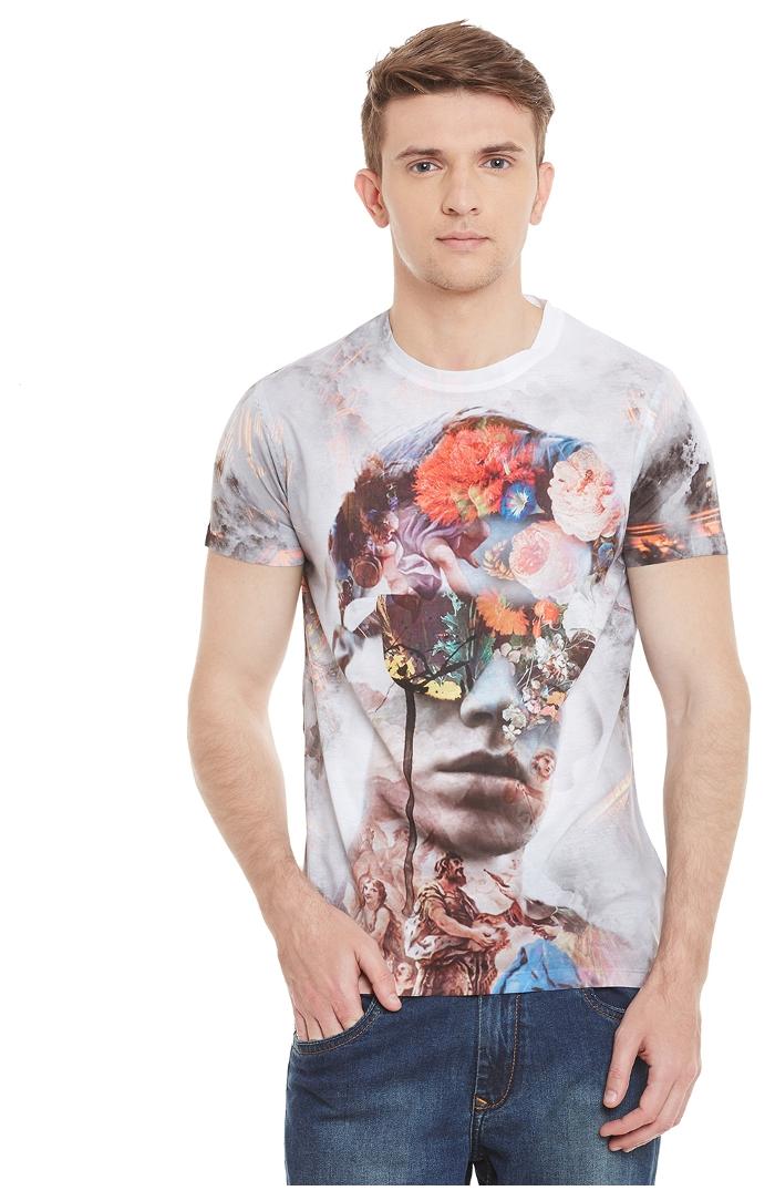 

Wear Your Mind Multicolor Polyester Printed Tshirt For Men